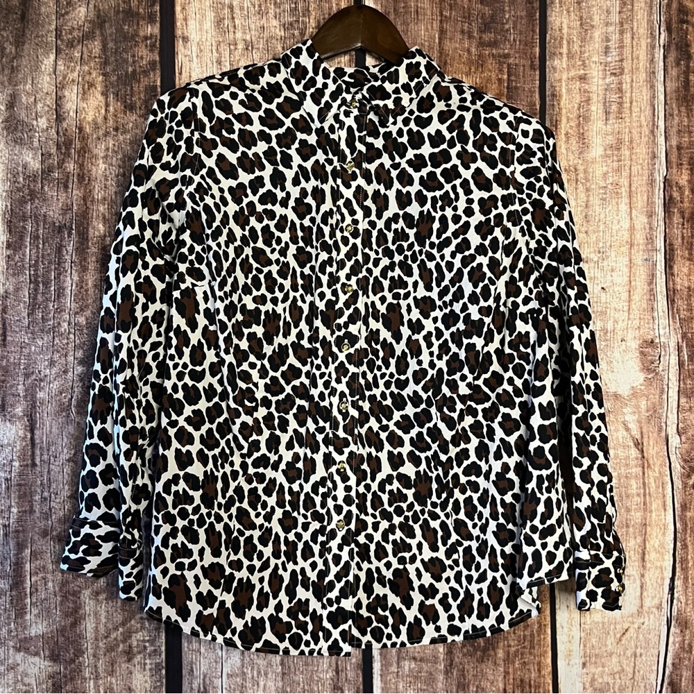Talbots blouse animal print